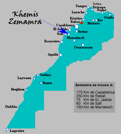 Situation géographique de khemis zemamra